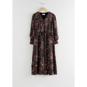 & Other Stories Paisley Satin Midi Dress